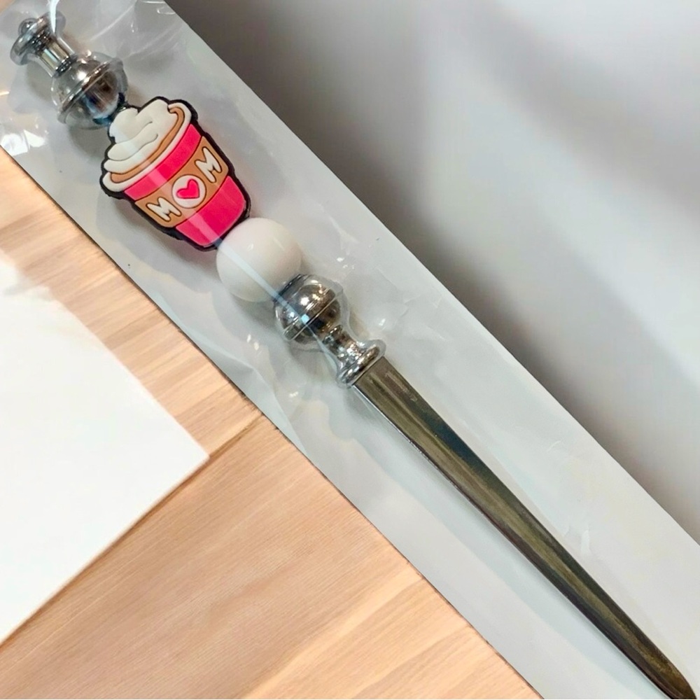 Mom & Coffee Themed Sliver, Pink, & white Letter opener - Picture 6 of 6